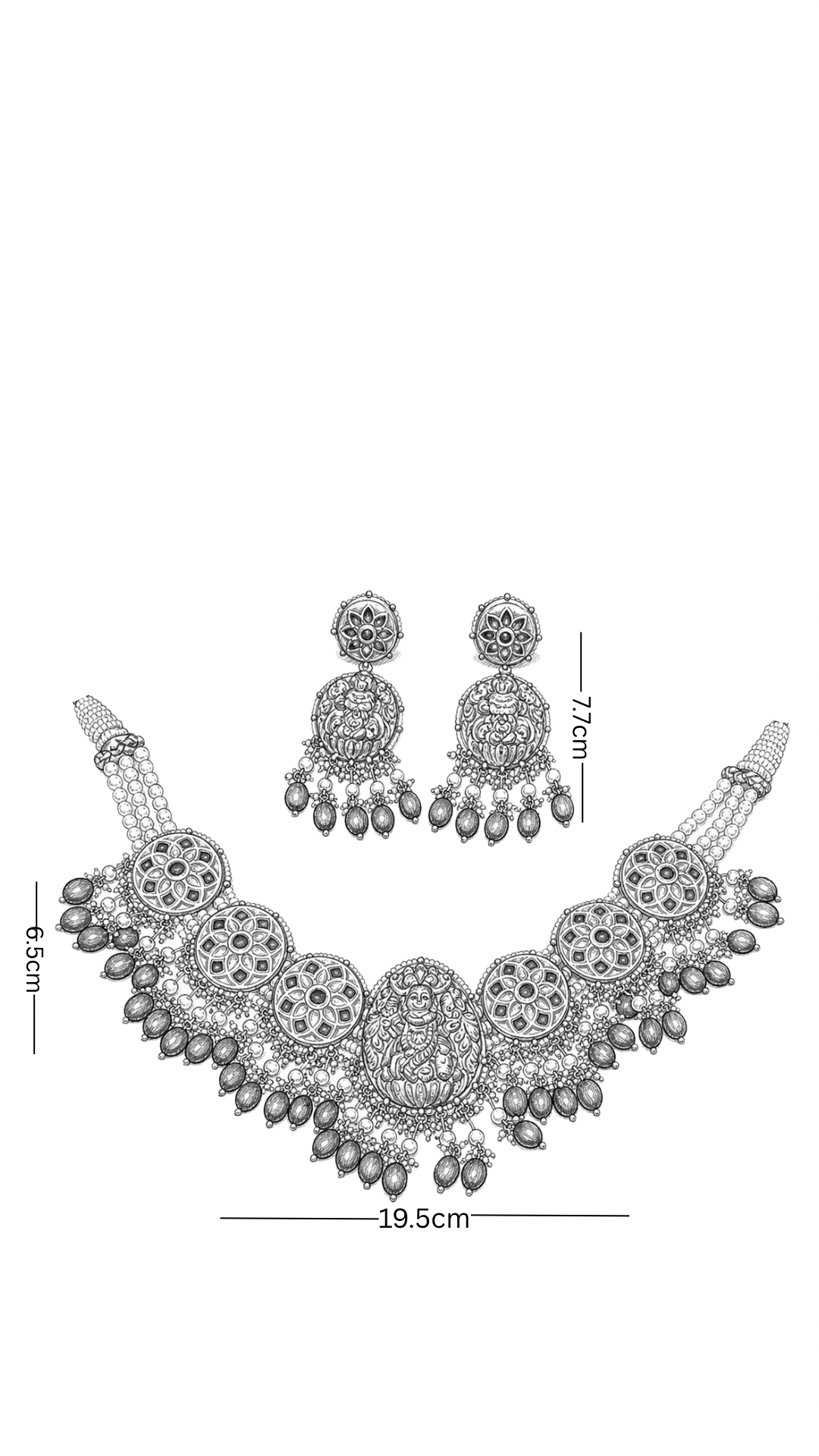 Polki Necklace Set - Temple