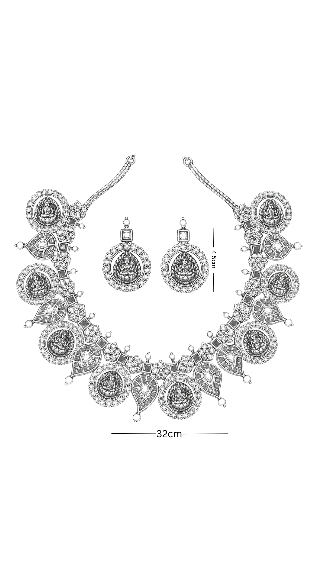 Polki Necklace Set - Mango Mala