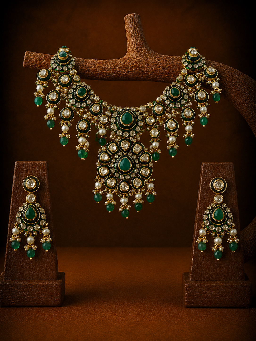 Emerald Polki Choker Set