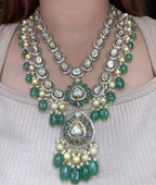 Two-Layer Polki Pendant Set