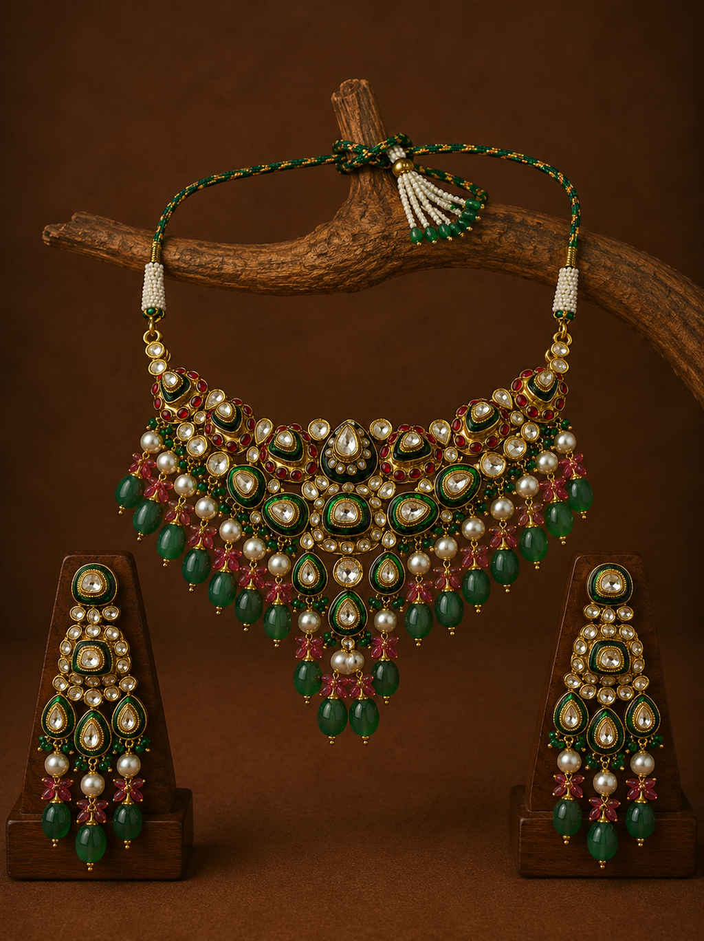 Ruby Pearl Polki Necklace