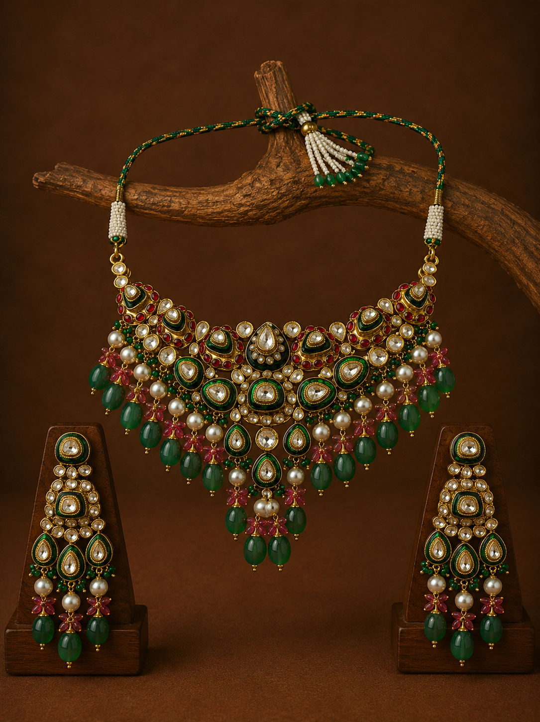 Ruby Pearl Polki Necklace