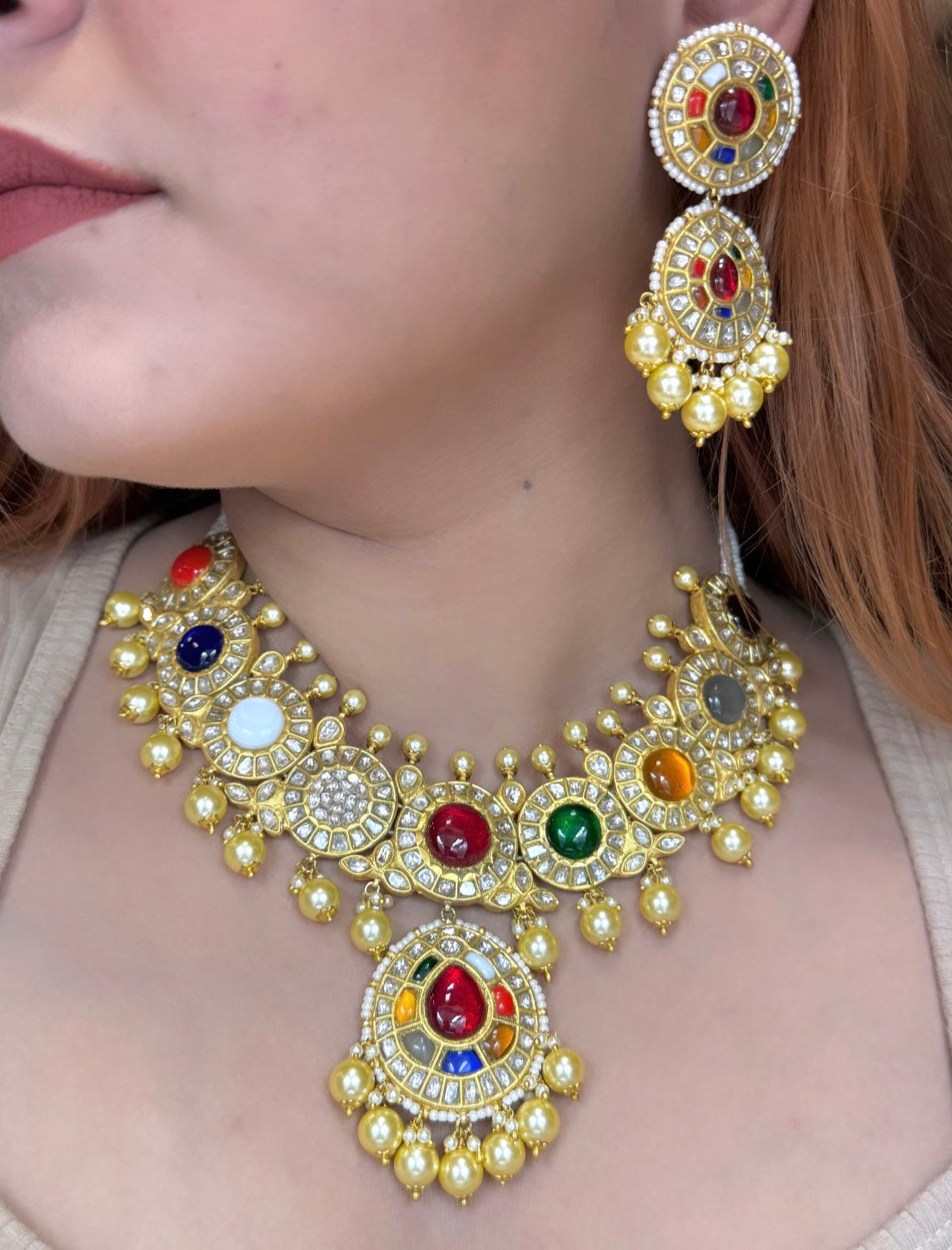 Navratan Polki Necklace