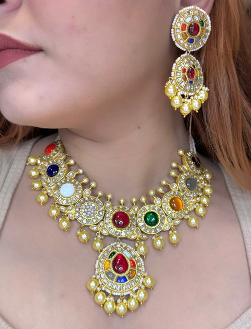 Navratan Polki Necklace