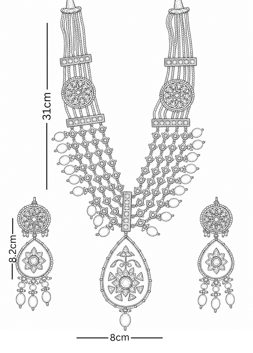 Long Polki Pendant Set