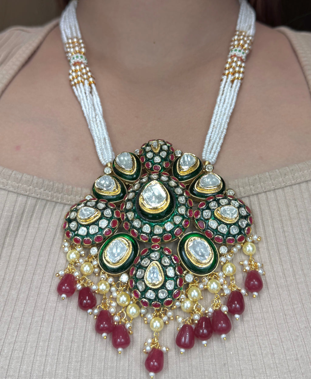 Polki Pendant Set