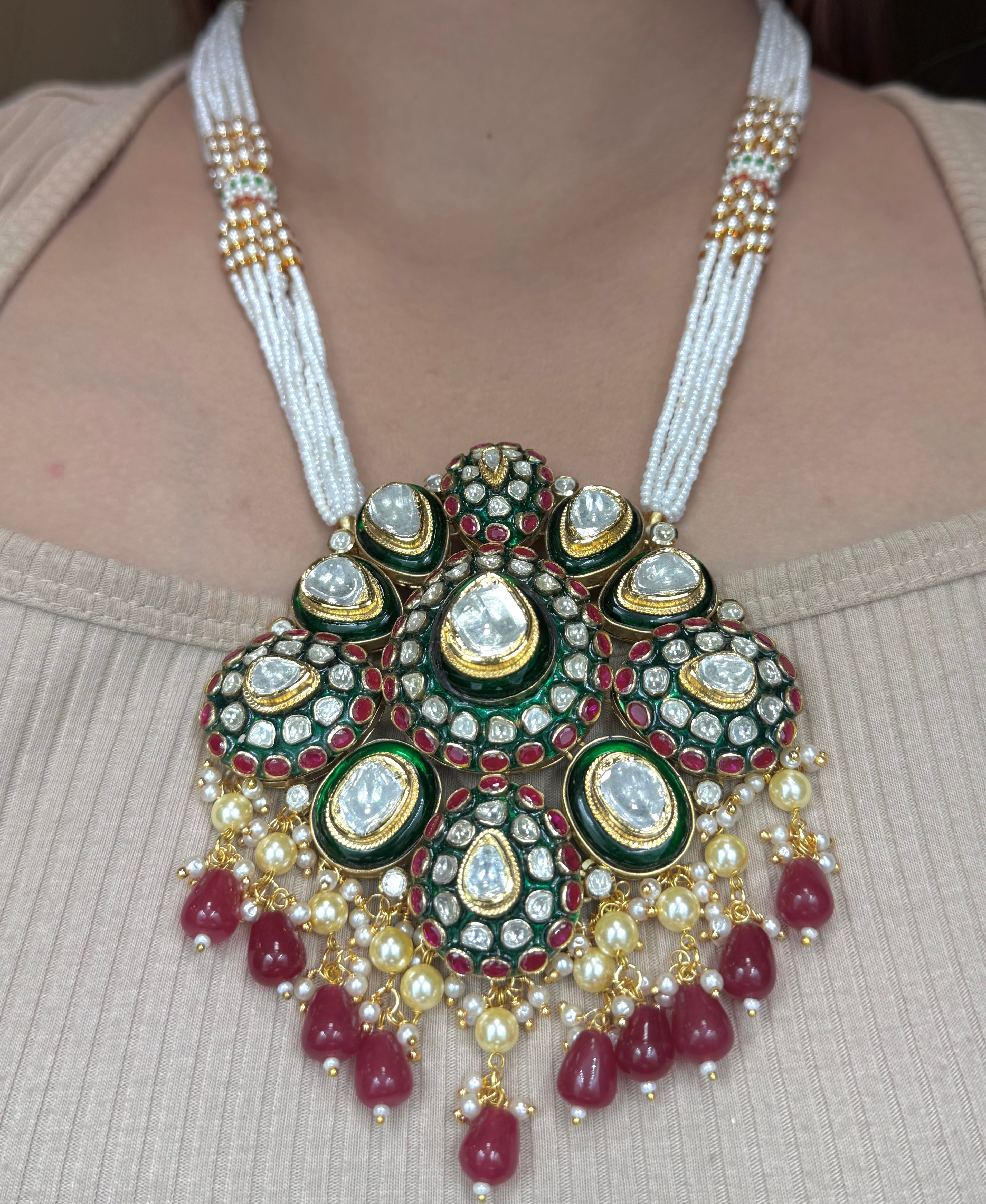 Polki Pendant Set