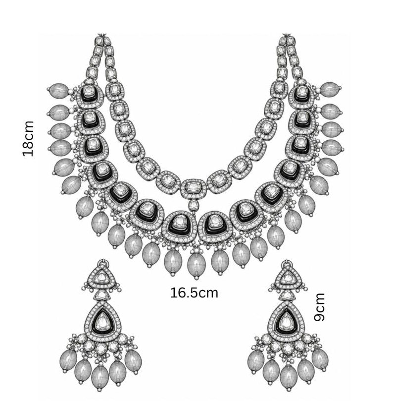 Green Double-Layered Polki set