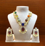 Navratan Polki Pendant Set