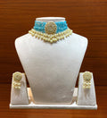 Blue Beaded Chik Patti Set