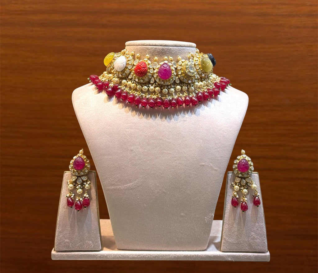Red Navratan Guluband Set
