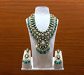 Emerald Polki Long Pendant Set