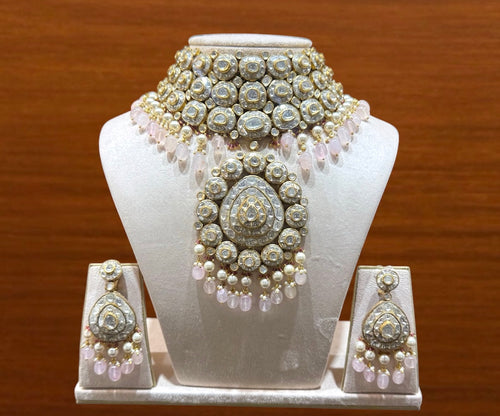 Blush Pearl Polki Pendant Choker