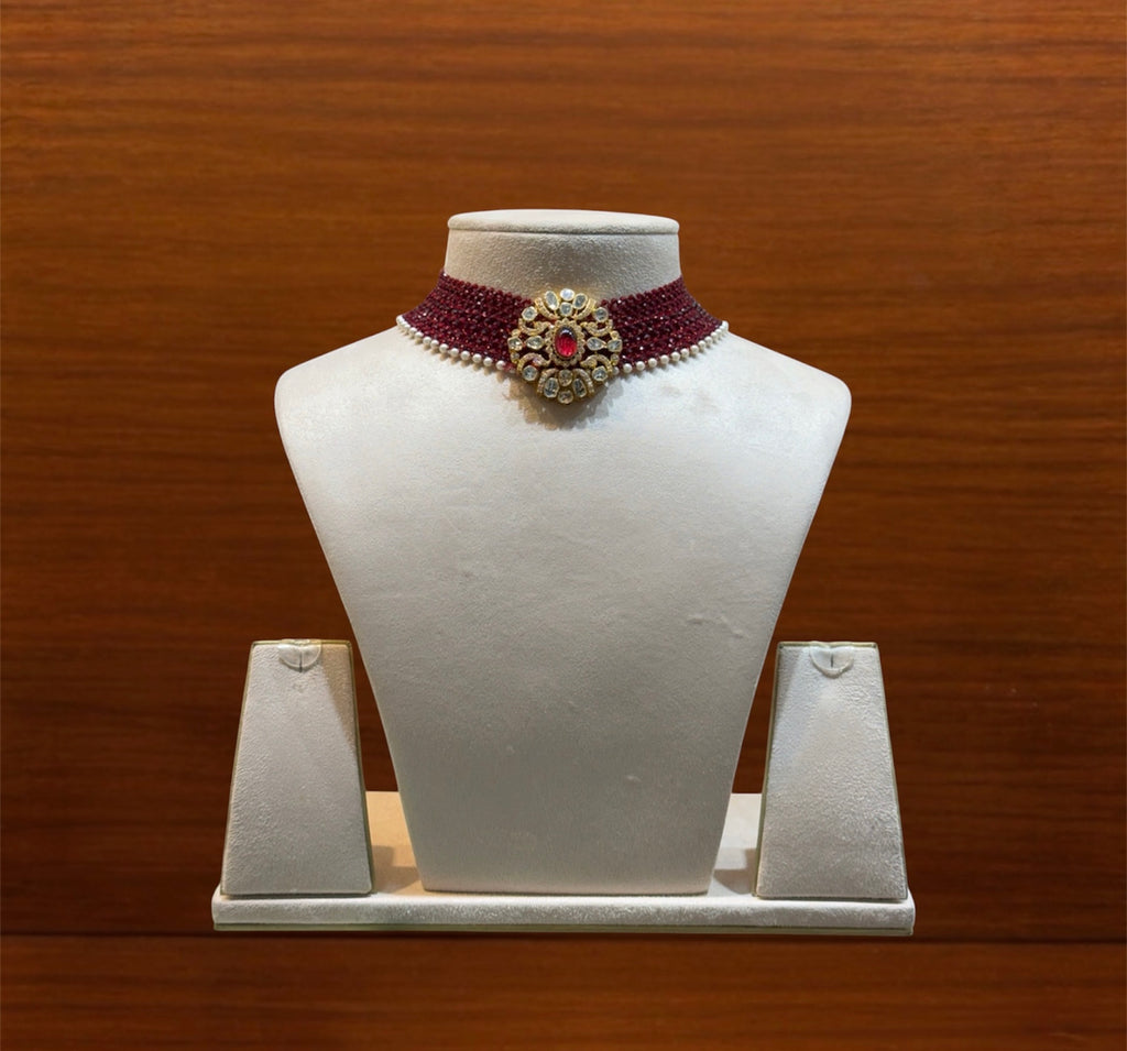 Ruby Bead Polki Chik Patti