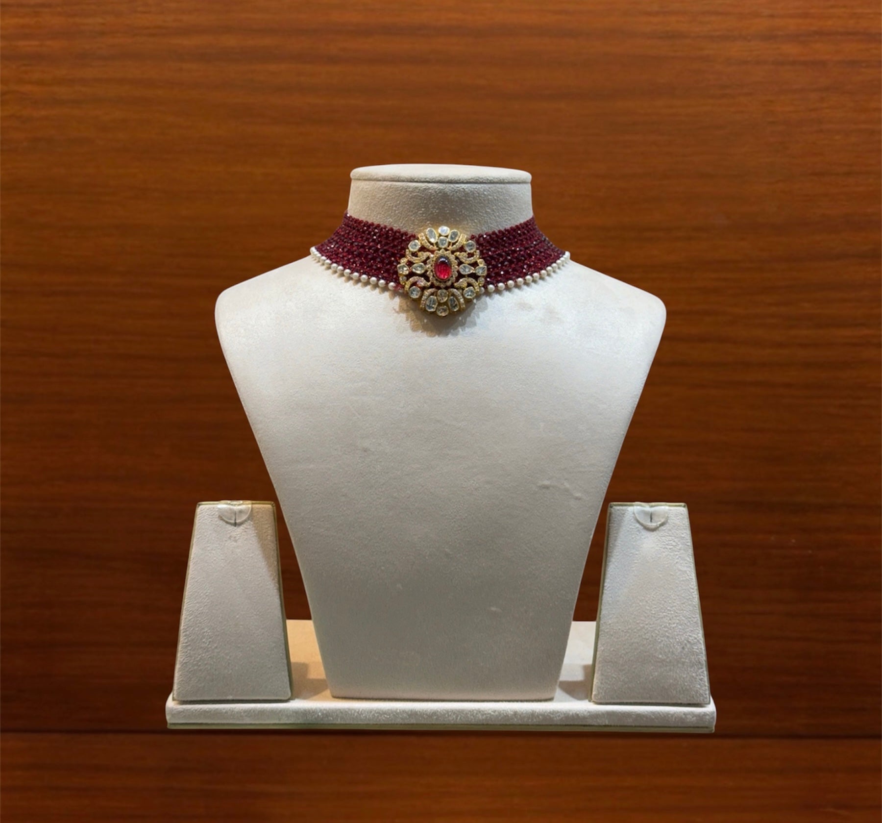 Ruby Bead Polki Chik Patti