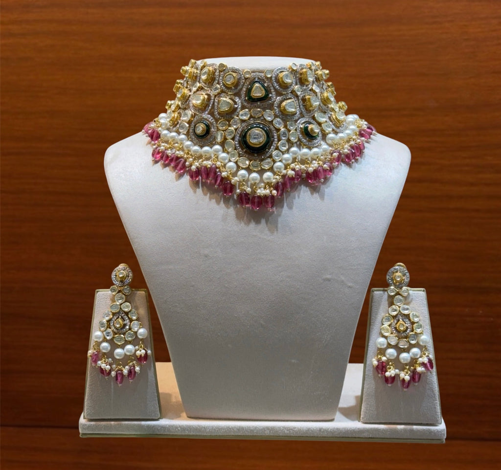 Ruby Pearl Polki Choker