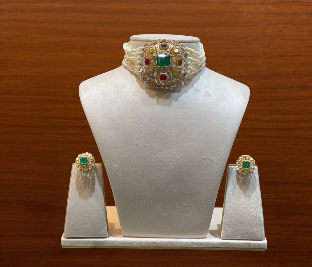 Navratan Pearl Polki Chik Patti
