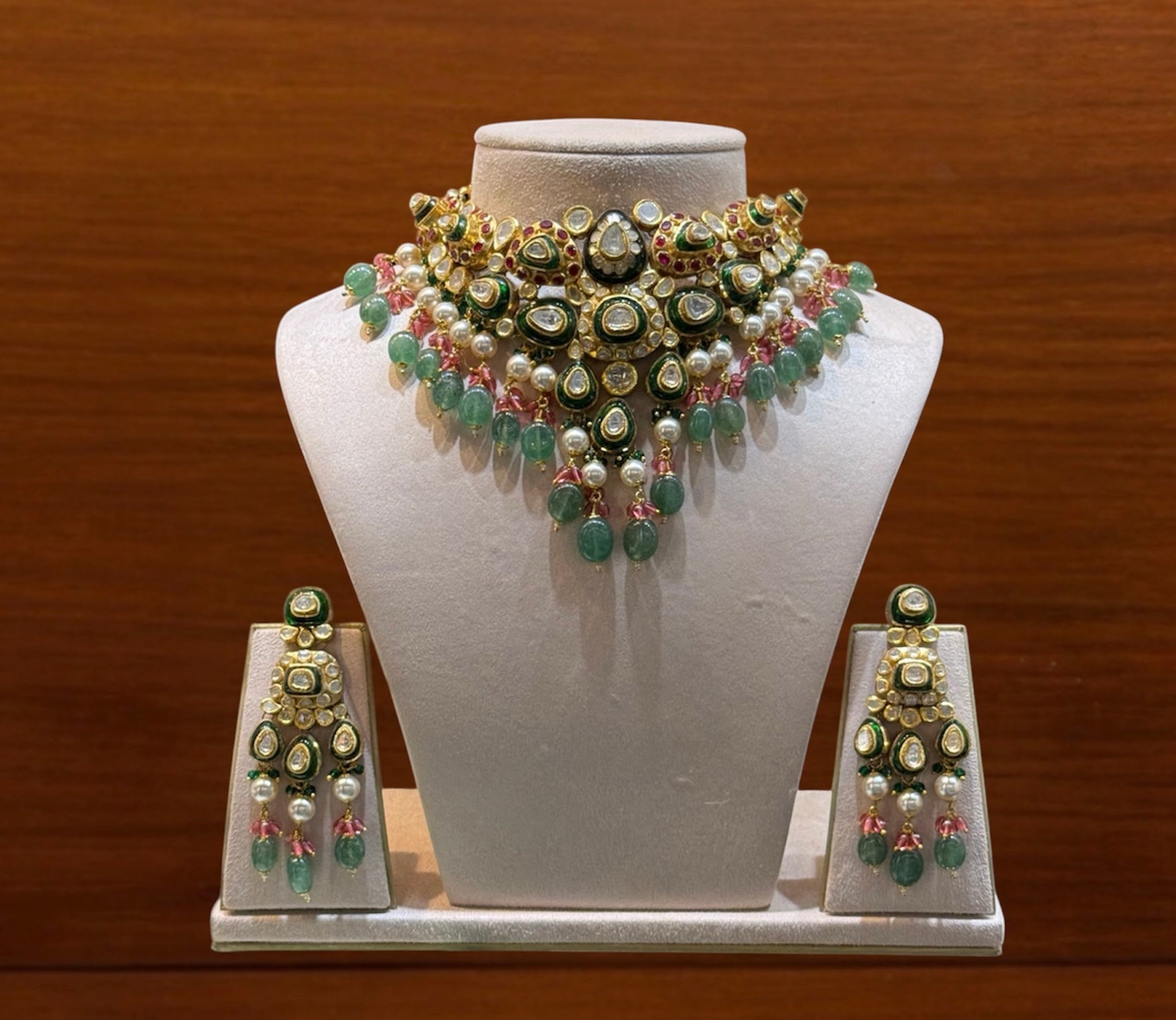 Ruby Pearl Polki Necklace