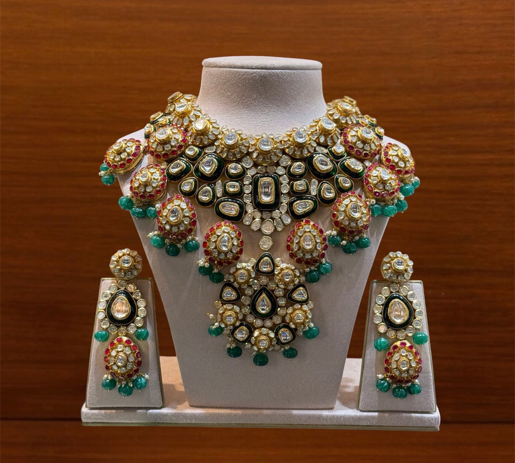 Emerald Ruby Polki Guluband