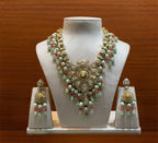 Emerald Motif Polki Pendant