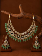 Green Double-Layered Polki set