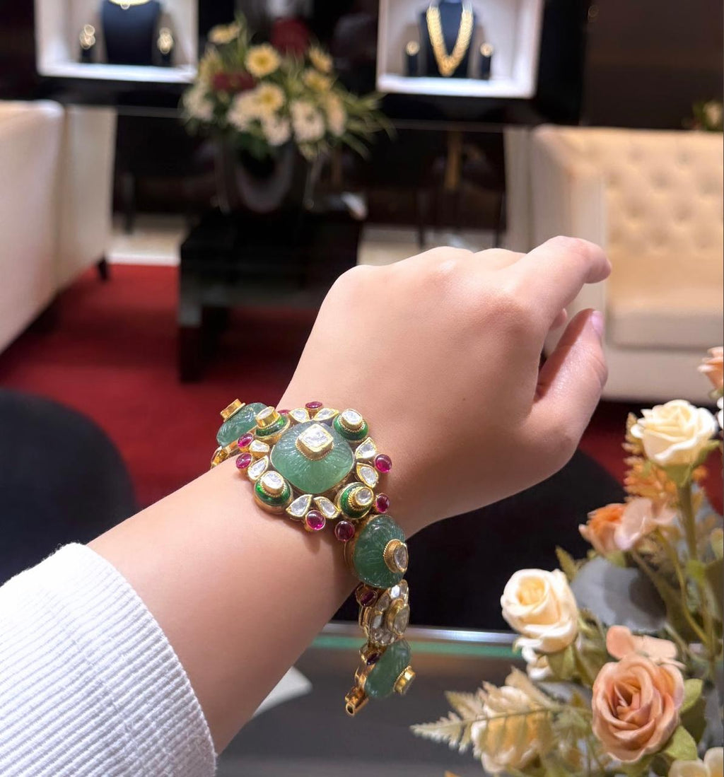 Emerald Royale Polki Bracelet