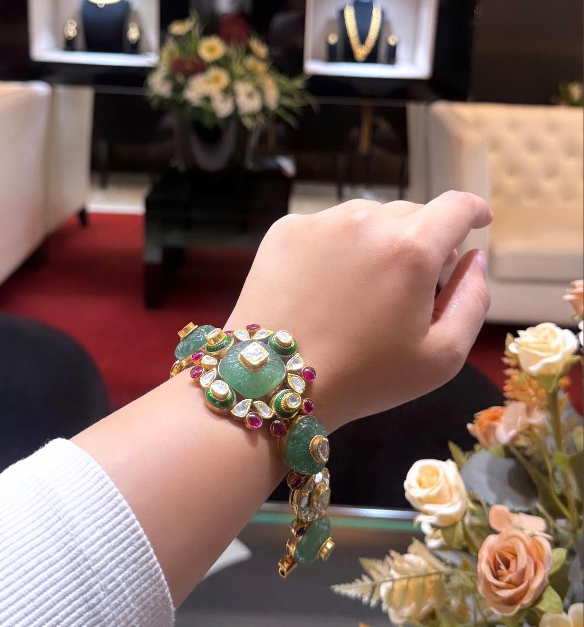 Emerald Royale Polki Bracelet