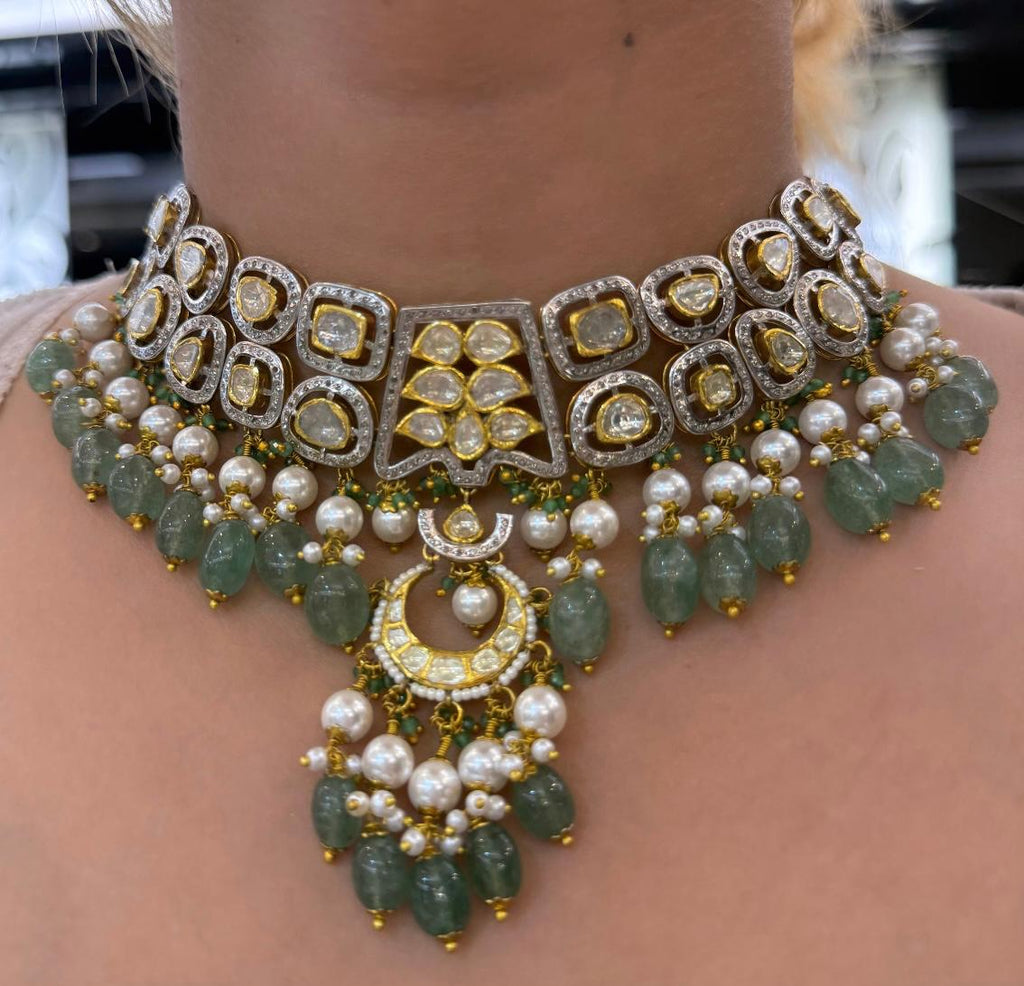 Green Choker Polki Set