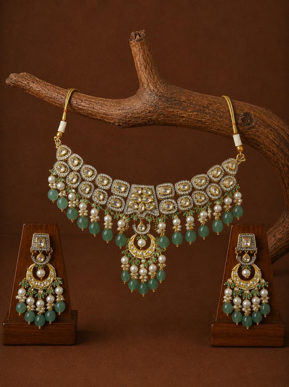 Green Choker Polki Set