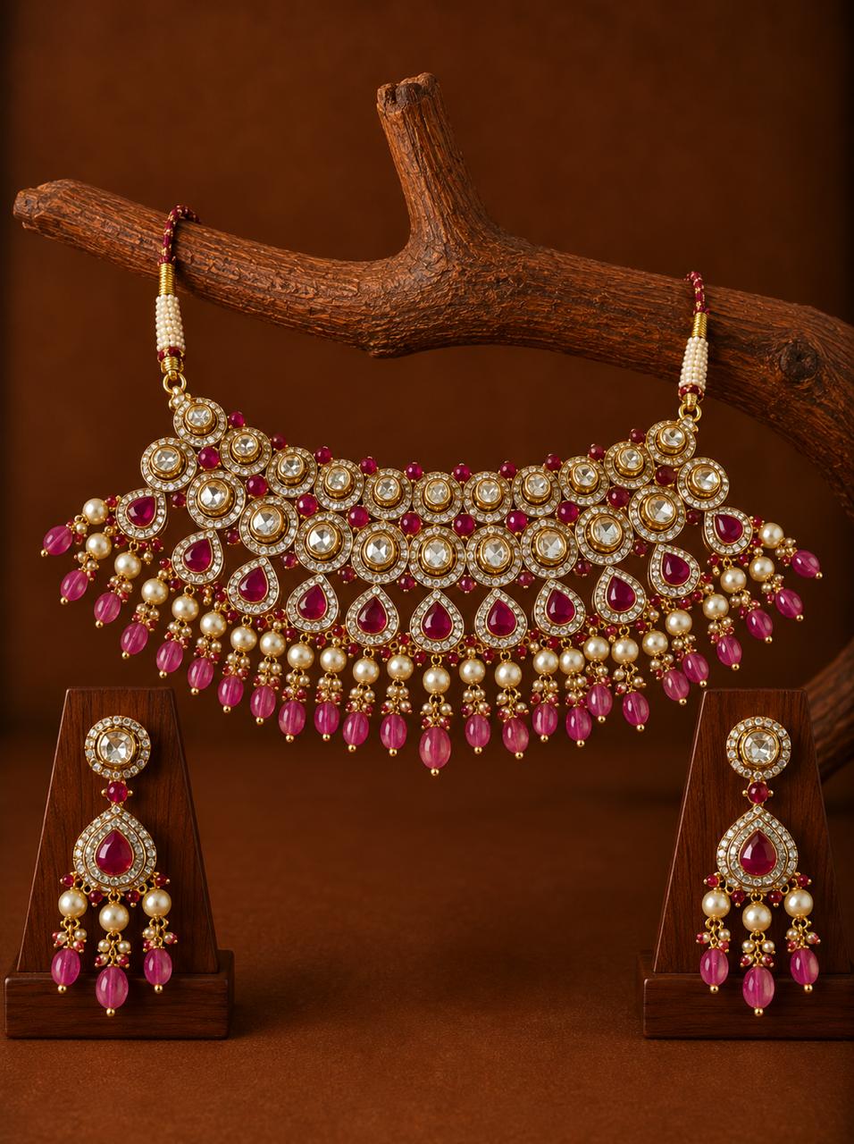 Gulabi Polki Choker Set
