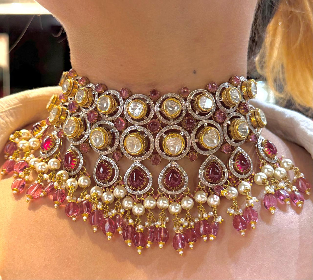 Gulabi Polki Choker Set