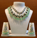 Green Double-Layered Polki set